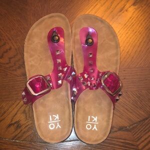 Yoki Pink Studded Sandals